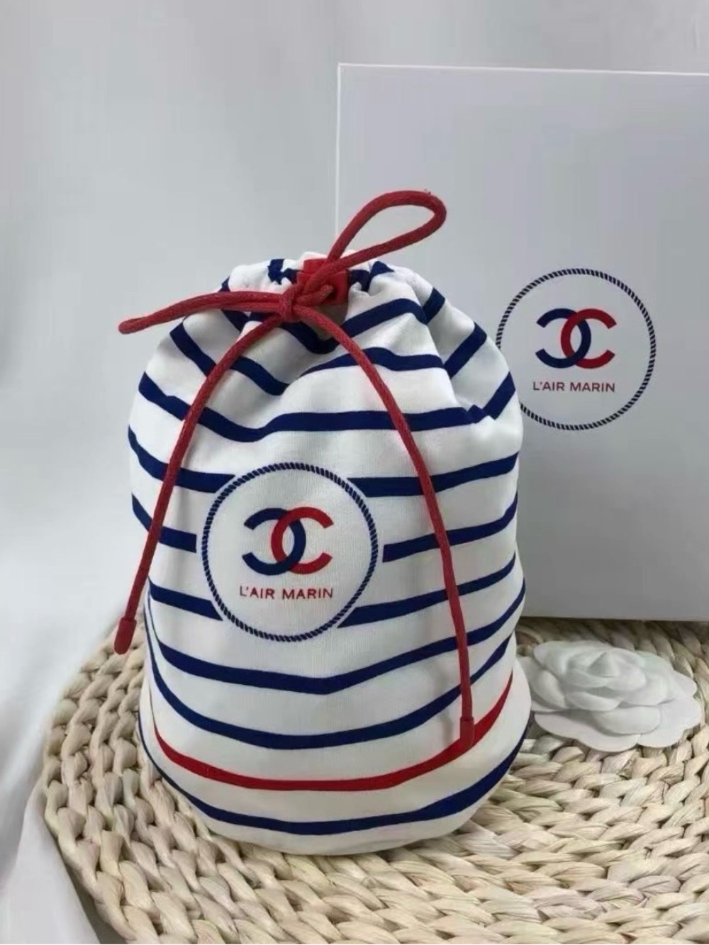 Chanel L'Air Marin Drawstring Pouch Beauty Bag
